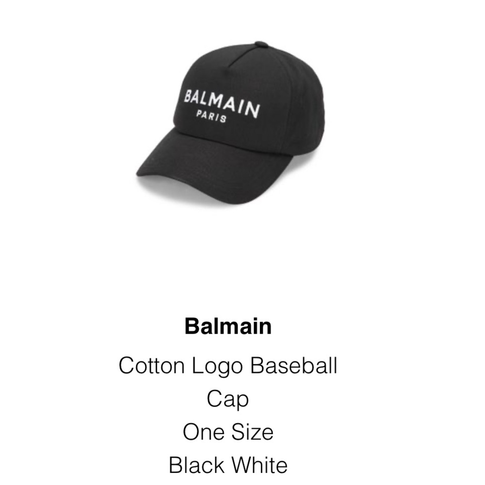 Balmain Cotton Logo Baseball Cap